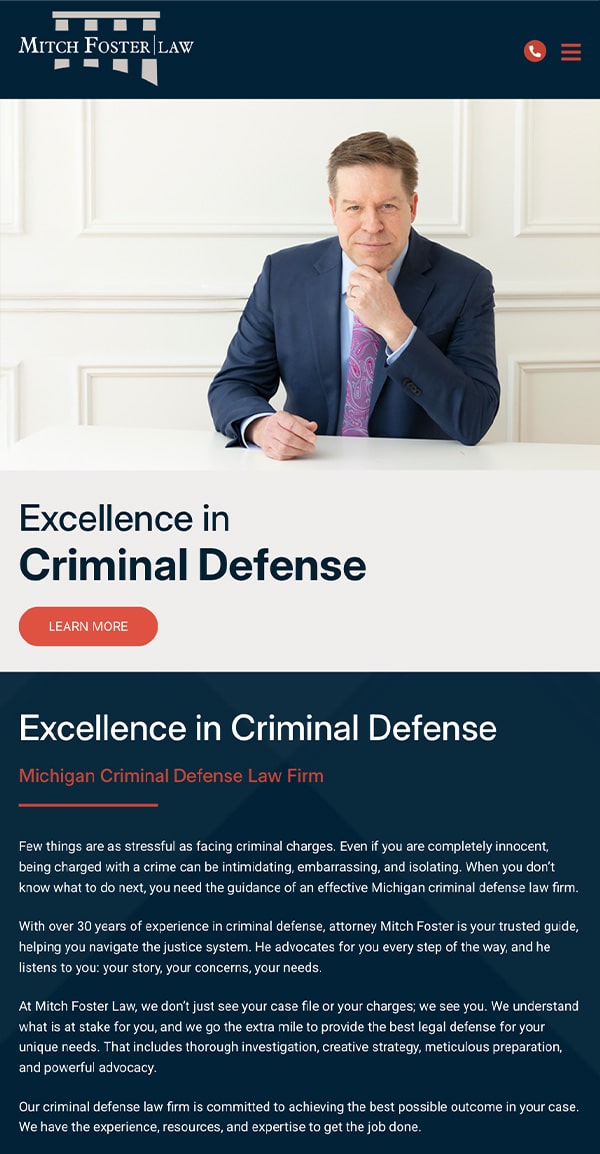 Mobile Friendly Law Firm Webiste for Mitch Foster Law