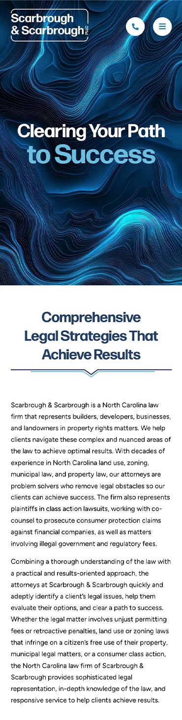 Responsive Mobile Attorney Website for Scarbrough & Scarbrough, PLLC