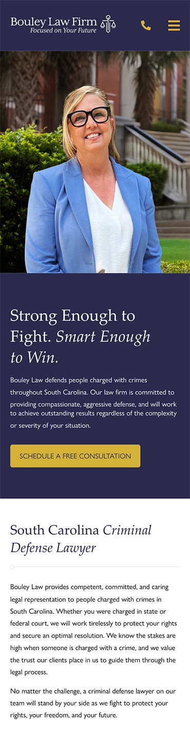 Responsive Mobile Attorney Website for Bouley Law Firm, LLC