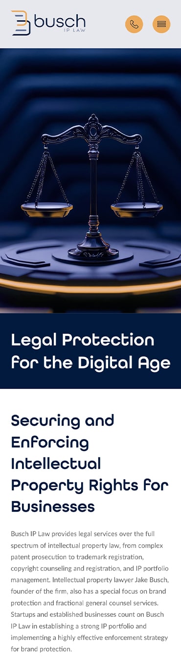 Responsive Mobile Attorney Website for Busch IP Law