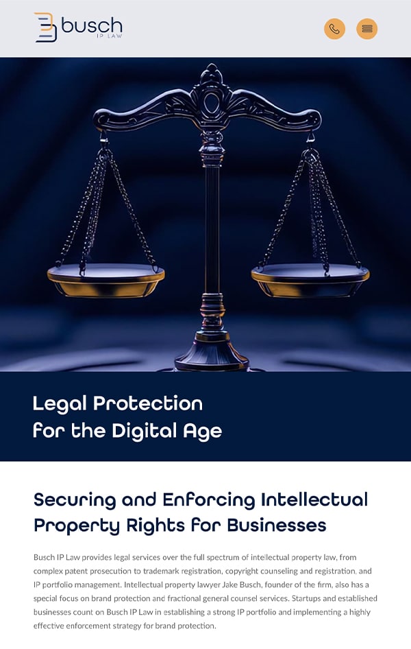 Mobile Friendly Law Firm Webiste for Busch IP Law