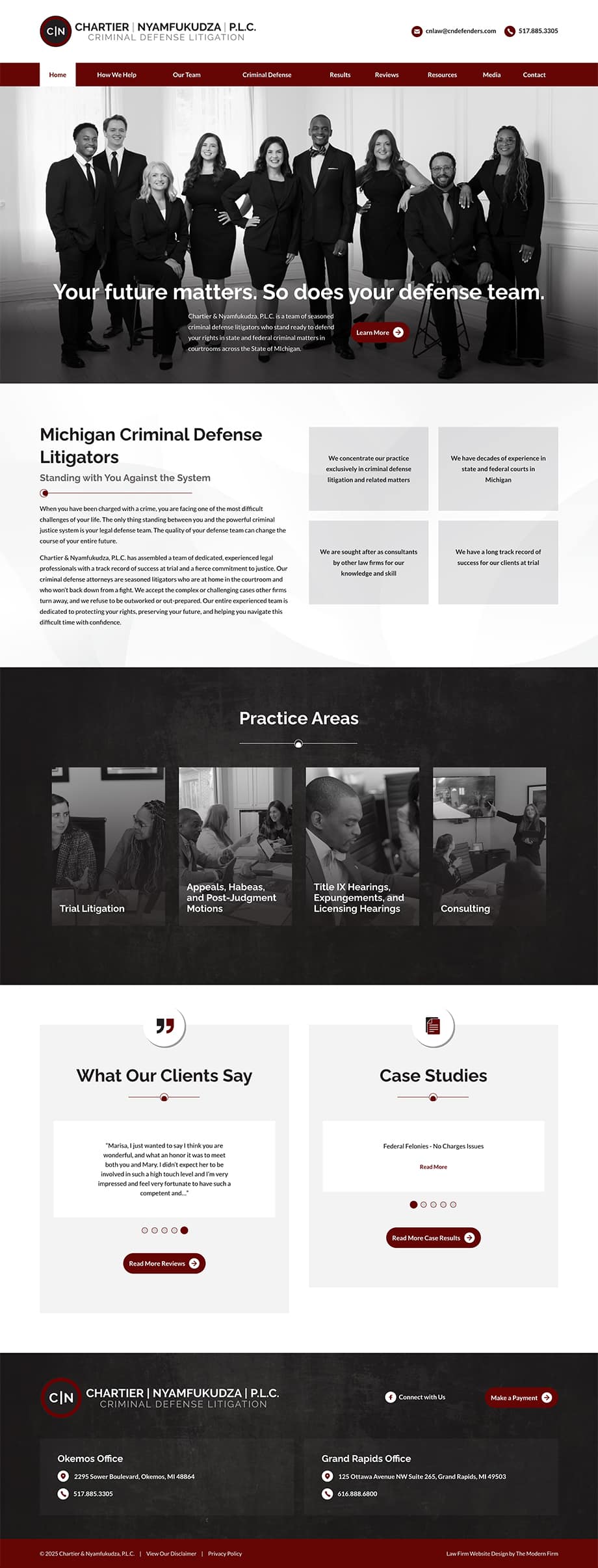 Law Firm Website Design for Chartier & Nyamfukudza, P.L.C.