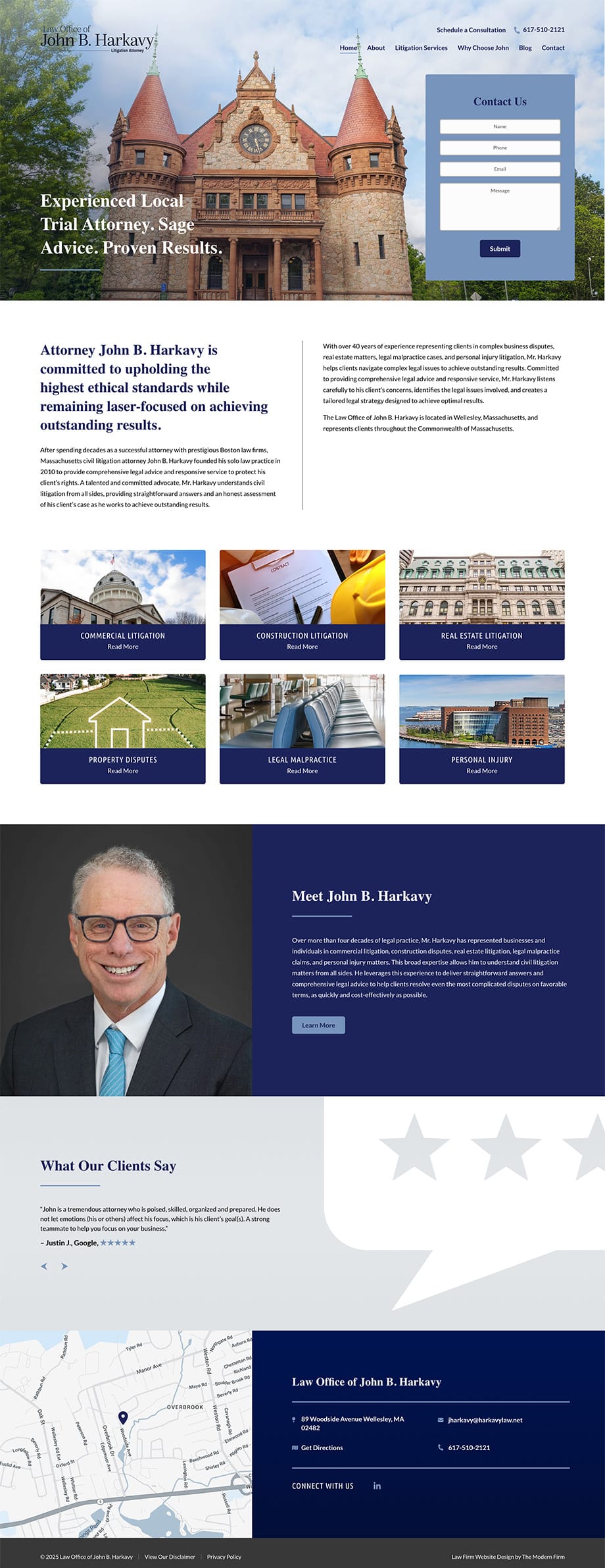 Law Firm Website Design for Law Office of John B. Harkavy