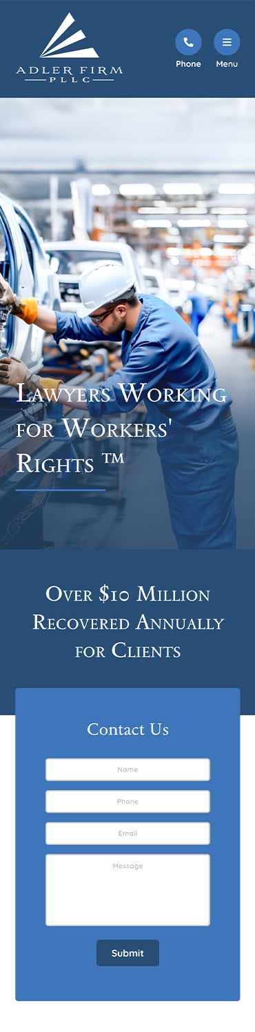 Responsive Mobile Attorney Website for Adler Firm, PLLC