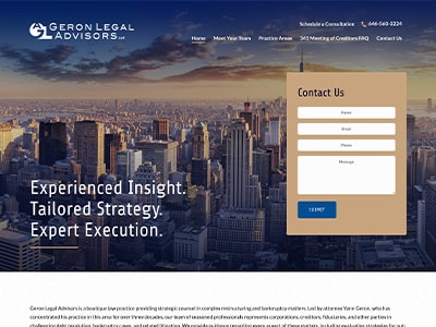 Law Firm Website design for Geron Legal Advisors LLC