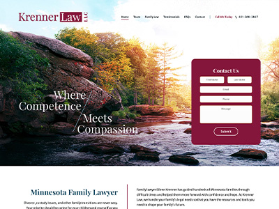 Law Firm Website design for Krenner Law LLC