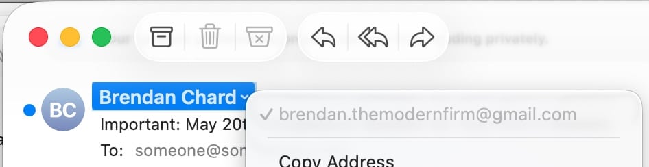 Lookalike Email Example
