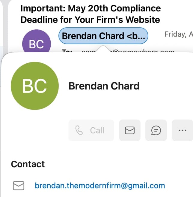 Lookalike Email Example