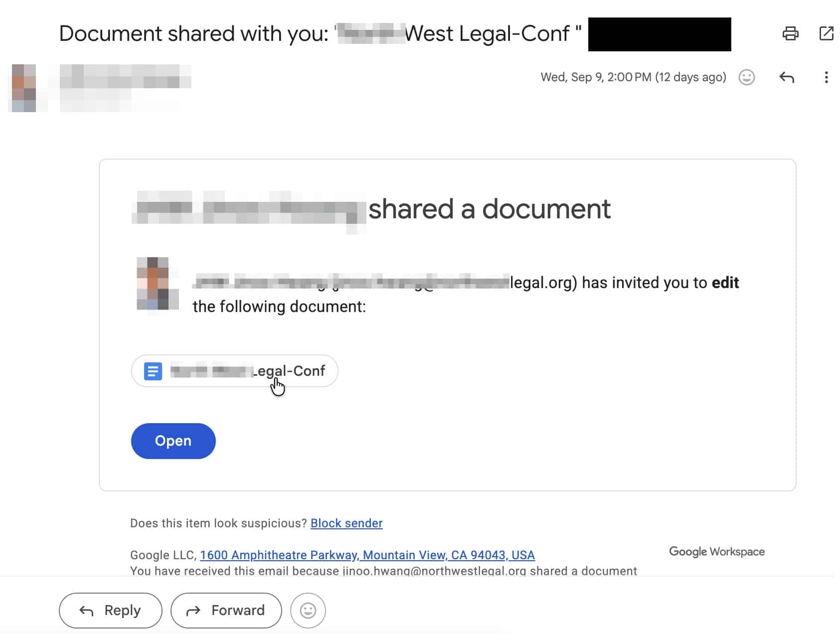 Google Drive Phishing Attack